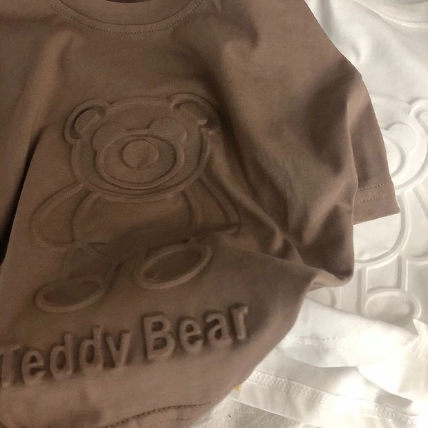 男小童t恤压花小熊韩国儿童立体压花柔棉短袖T恤男女宝宝休闲上衣详情8