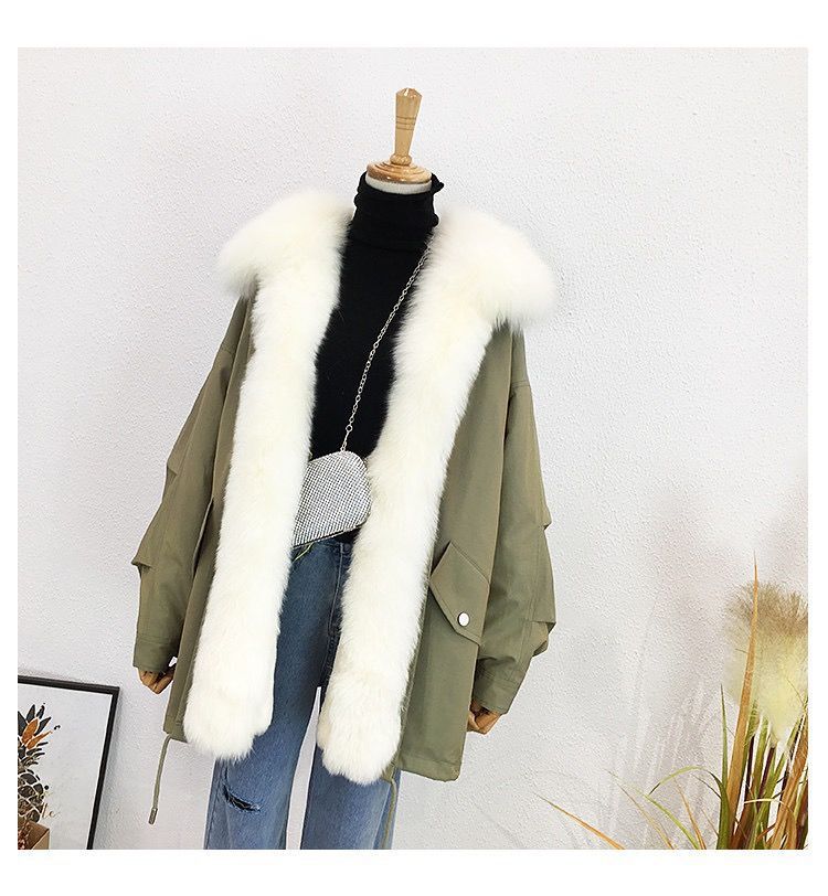 狐狸毛派克服女真毛中长款皮草皮毛一体棉服女2020新款冬季厚外套详情24