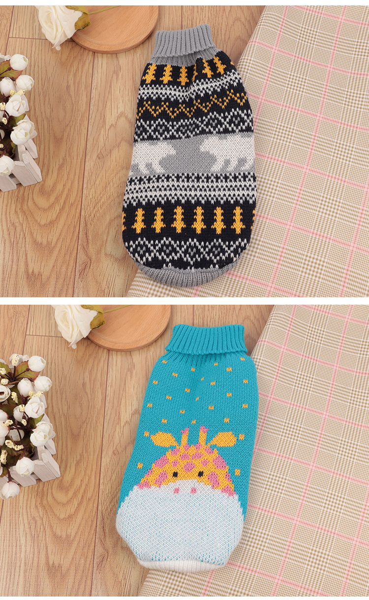 Pet supplies, pet supplies, pet supplies, cat clothing, multi-color lapel casual pet cat sweaters wholesale, knitted pattern pet clothing pic 14