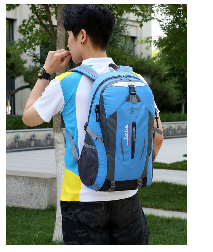 供应新款简约户外登山包男女双肩包运动书包休闲旅行旅游背包详情19