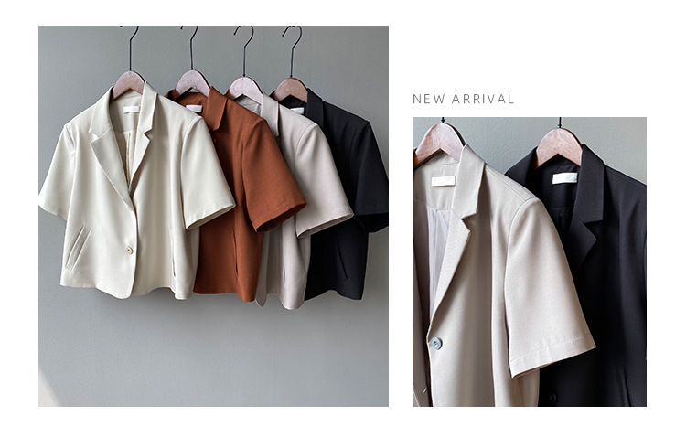 Yanshuang Solid Color short-sleeved blazer for women 2022 Summer New Korean Style loose and elegant short jacket 80158 pic 5