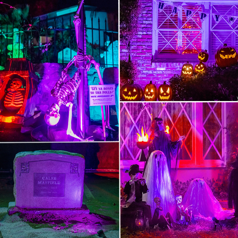 Cross-border exclusive purple light lawn lamp, outdoor ground plug lamp, waterproof park greening, Halloween UV fluorescent lamp 12W pic 5