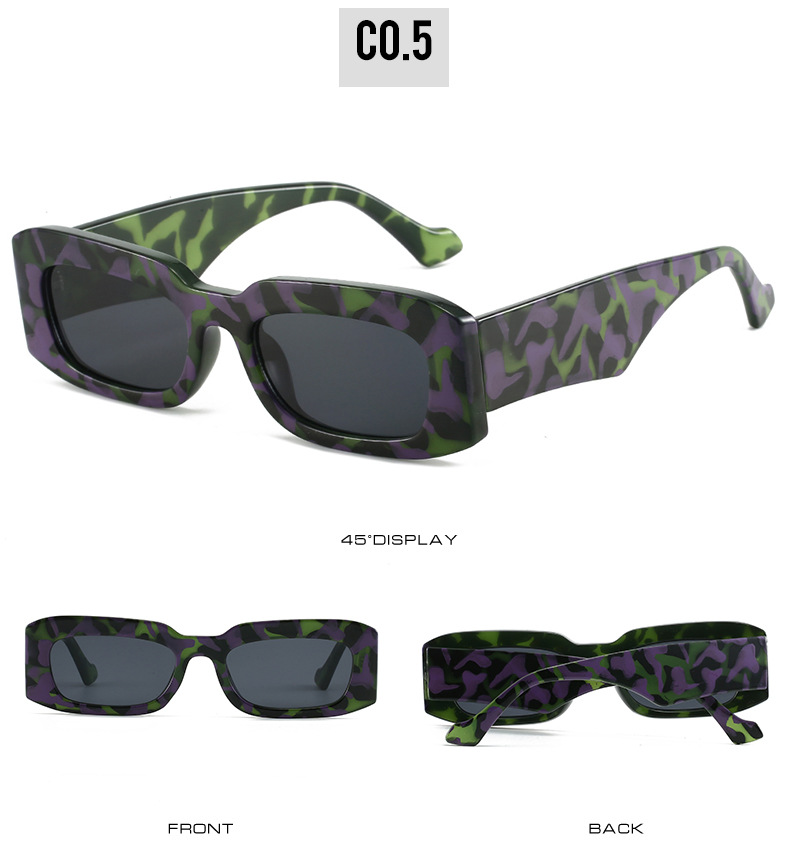 2024跨境新款简约方形太阳镜 欧美时尚品牌CU家爆款矩形百搭墨镜详情11