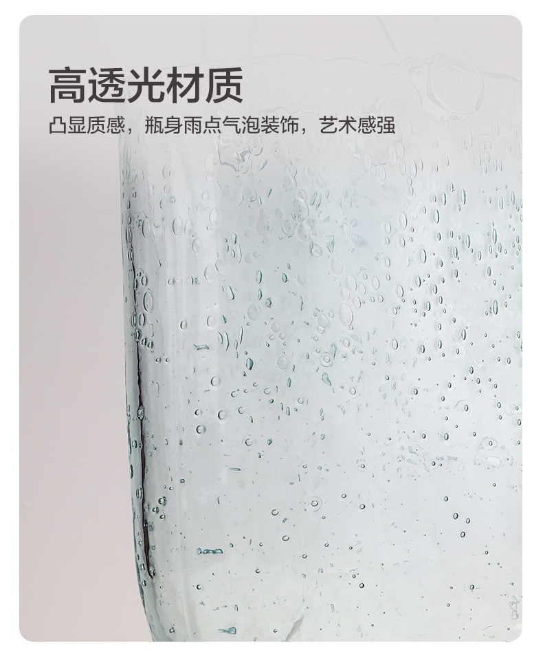 新款玻璃手提包包透明花瓶插画创意桌面摆件跨境品泡泡瓶手提篮水晶工艺品详情2