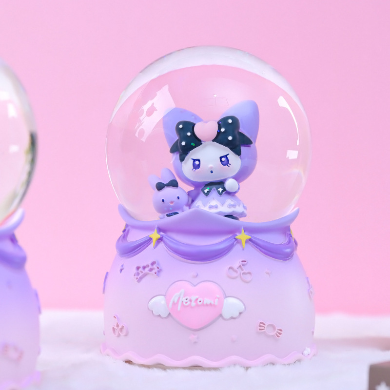 创意酷酷甜心水晶球发光音乐盒旋转八音盒卡通可爱儿童生日小礼品详情7