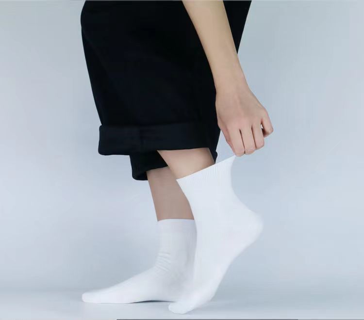 白袜女士中筒袜子春秋四季款白色防臭商务袜百搭款一件代发详情5