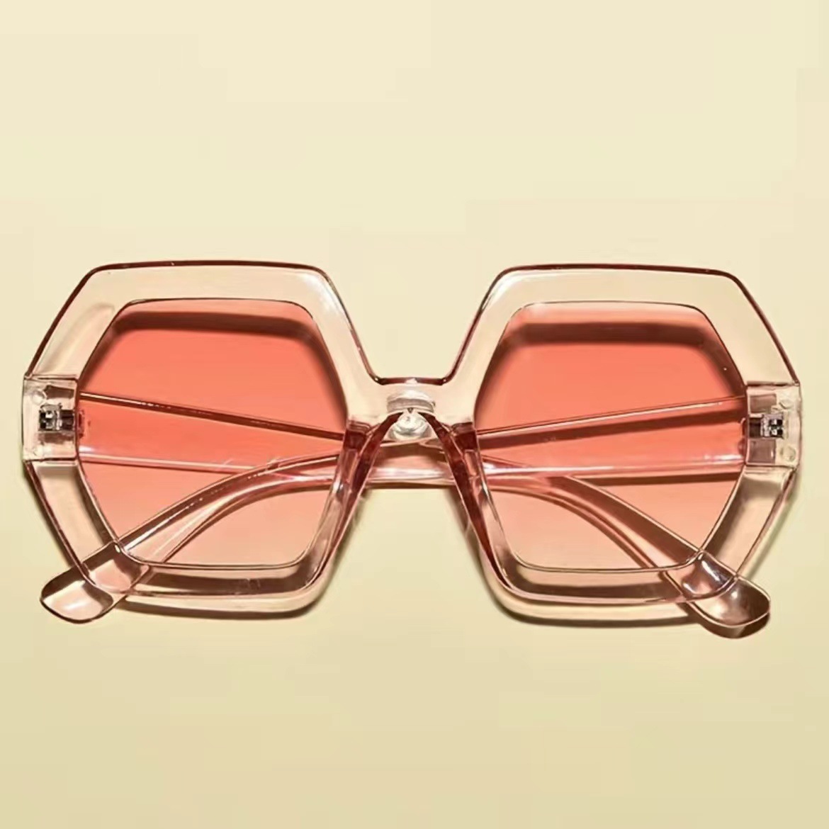 2023新款欧美跨境大框太阳镜多边形渐变色潮流墨镜跑量速卖批发详情9