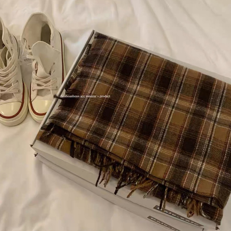 格子大集合~韩系格子流苏ins围巾女秋冬季百搭学生保暖氛围感围脖详情12