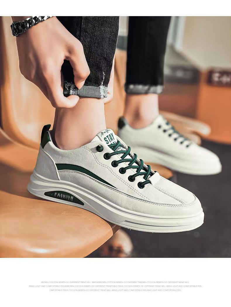 皮鞋休闲男款百搭男鞋春秋潮流低帮平板鞋男士小白鞋软底皮鞋男款详情9