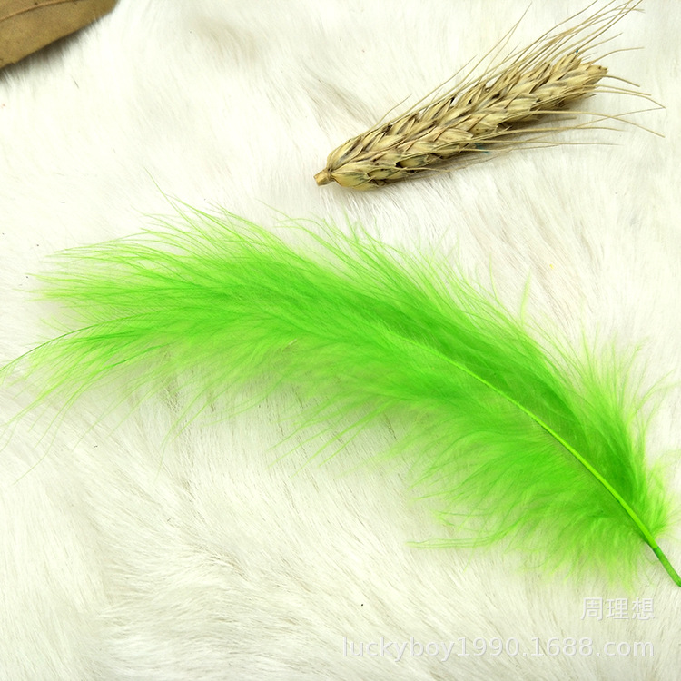 DIY cat teaser filled with fire chicken feather balls and pointed tail fleece, wedding and festival colorful feathers pic 35