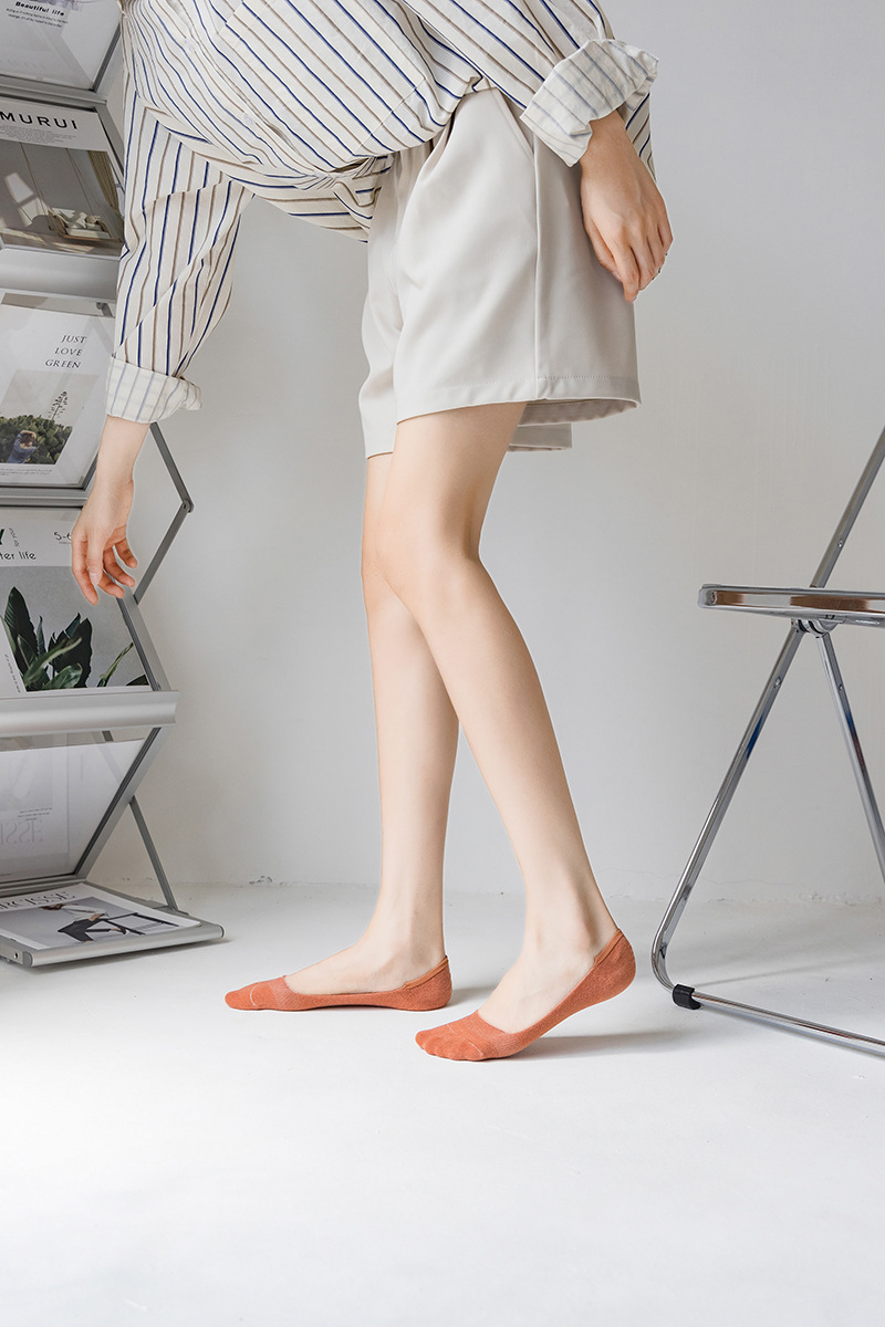 新款女隐形春夏女士袜子纯色防掉跟隐形袜点胶空调袜室内袜脚底袜详情26