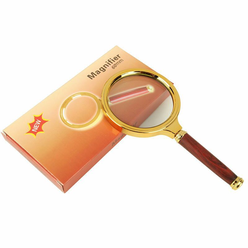 Wood grain high-definition magnifying glass, handheld portable magnifying glass, glass lens magnifying glass, reading gift for the elderly pic 5