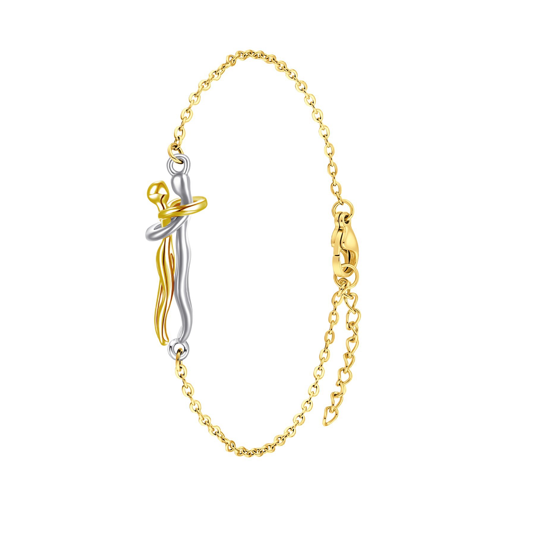 Cross-border best-selling couple embrace necklace, romantic man and woman embrace emotional expression, collarbone pendant necklace jewelry wholesale pic 18