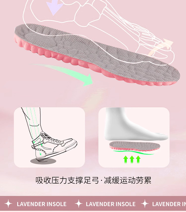 云朵鞋垫减震透气吸汗男女运动软底高弹舒适不累脚鞋垫批发详情4