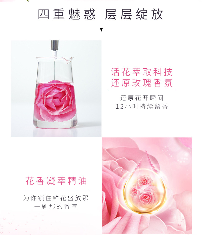 Wholesale lavender perfume body wash nourishes and rejuvenates the skin with a lingering fragrance. Rose petal body wash pic 5