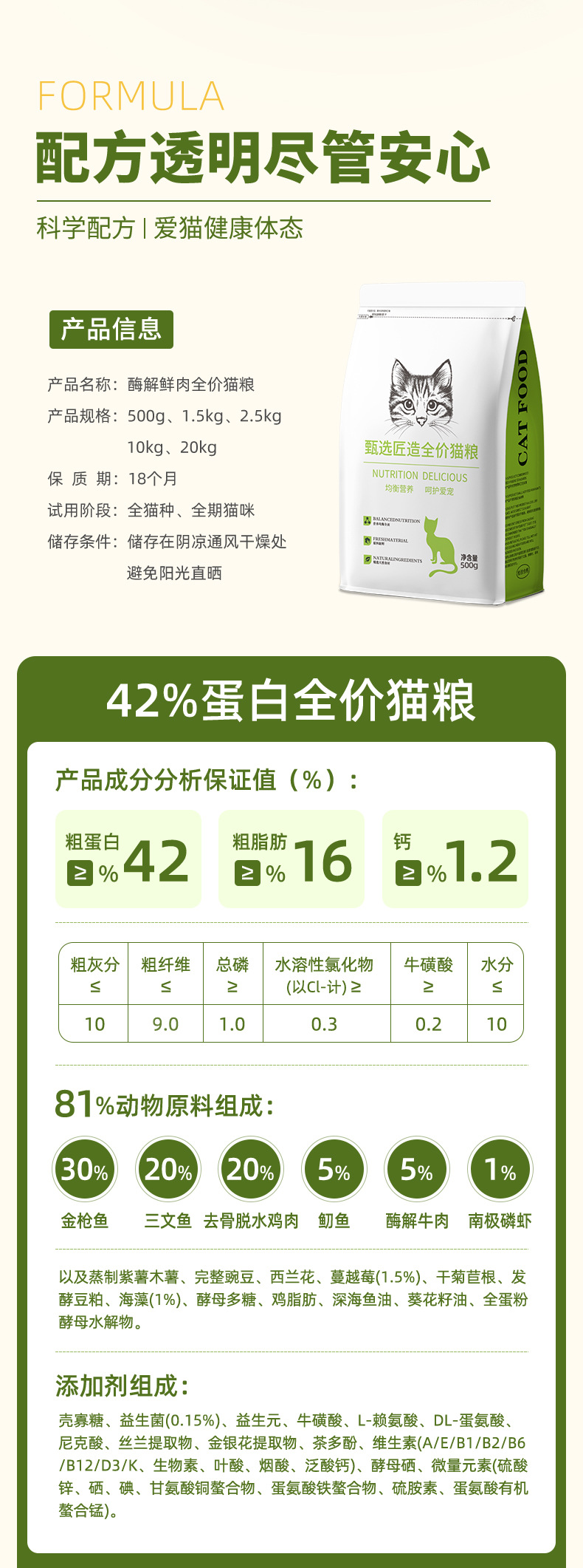 猫粮全价厂家批发宠物猫食成猫幼猫通用型鲜肉无谷猫主粮10kg包邮详情15