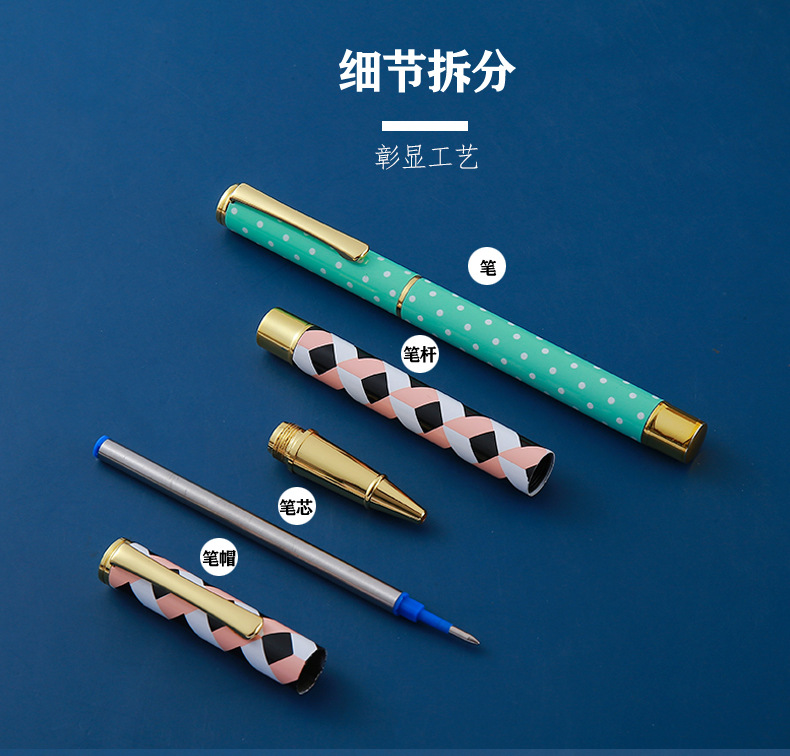 Metal signature pens, office gel pens, metal ballpoint pens, student stationery pens, advertising gift pens pic 5