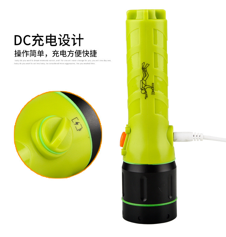 2018 New outdoor high-power LED long-range T6 strong light professional diving flashlight factory direct sales pic 9