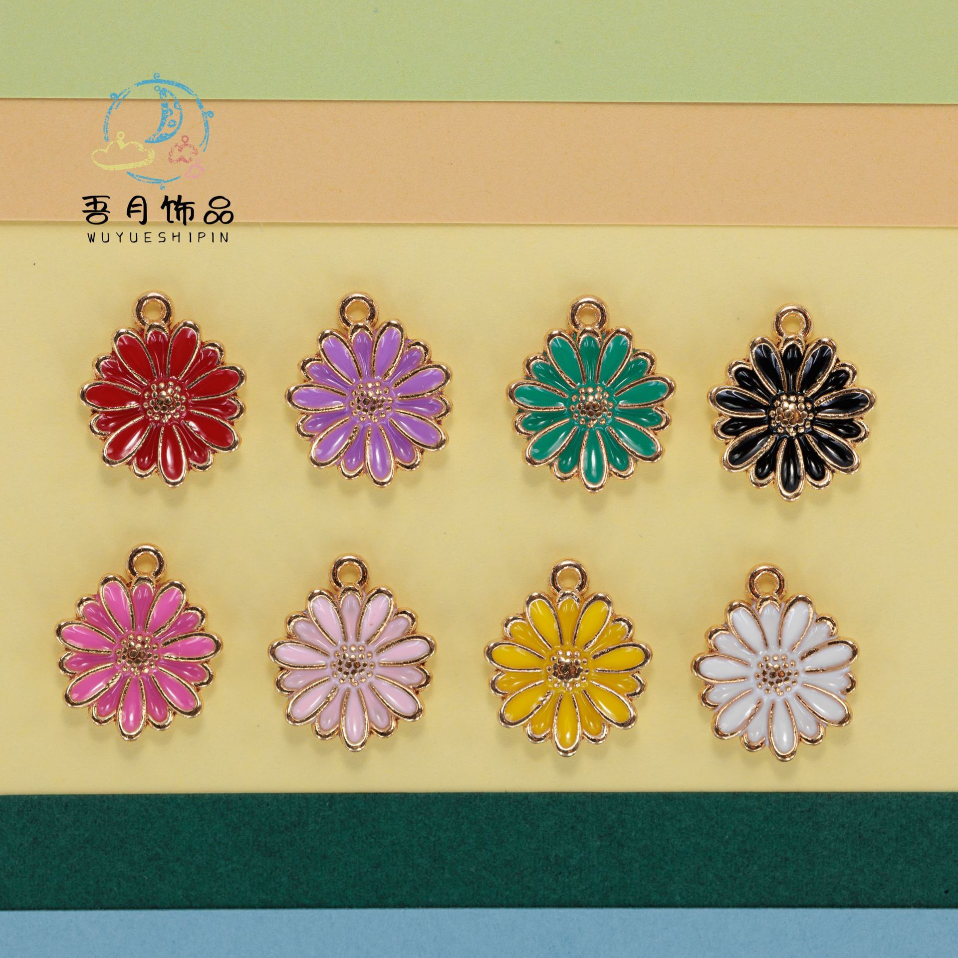 Daisy bracelets, necklaces, earrings, earrings, alloy oil-dripping accessories, handcrafted diy materials, accessories wholesale in Yiwu pic 9