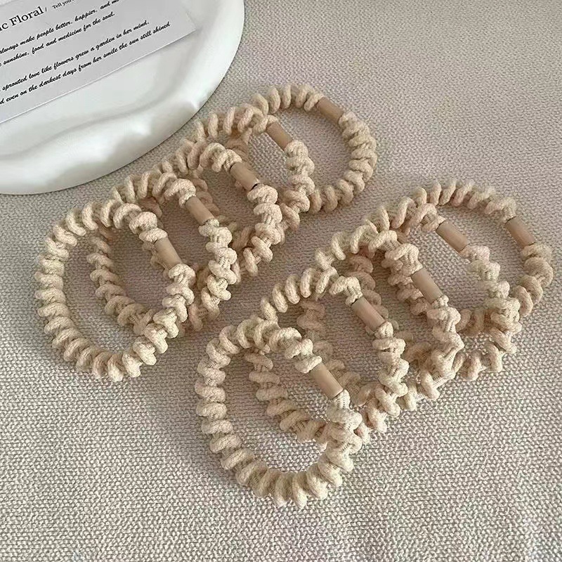 Chocolate thread hair tie, high elasticity, thick and durable rubber band, no damage to hair. High ponytail bun hair tie, female pic 10