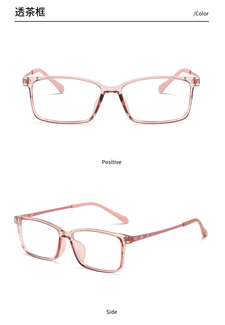 TR90 steel temple, suitable for both men and women, retro square frame, gold and rubber hybrid spectacle frame, can be paired with myopia glasses 81345 pic 14