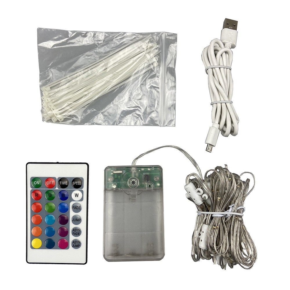 Cross-border battery box led umbrella light, bar and coffee shop decorative umbrella light, 104led outdoor beach sun umbrella light pic 2