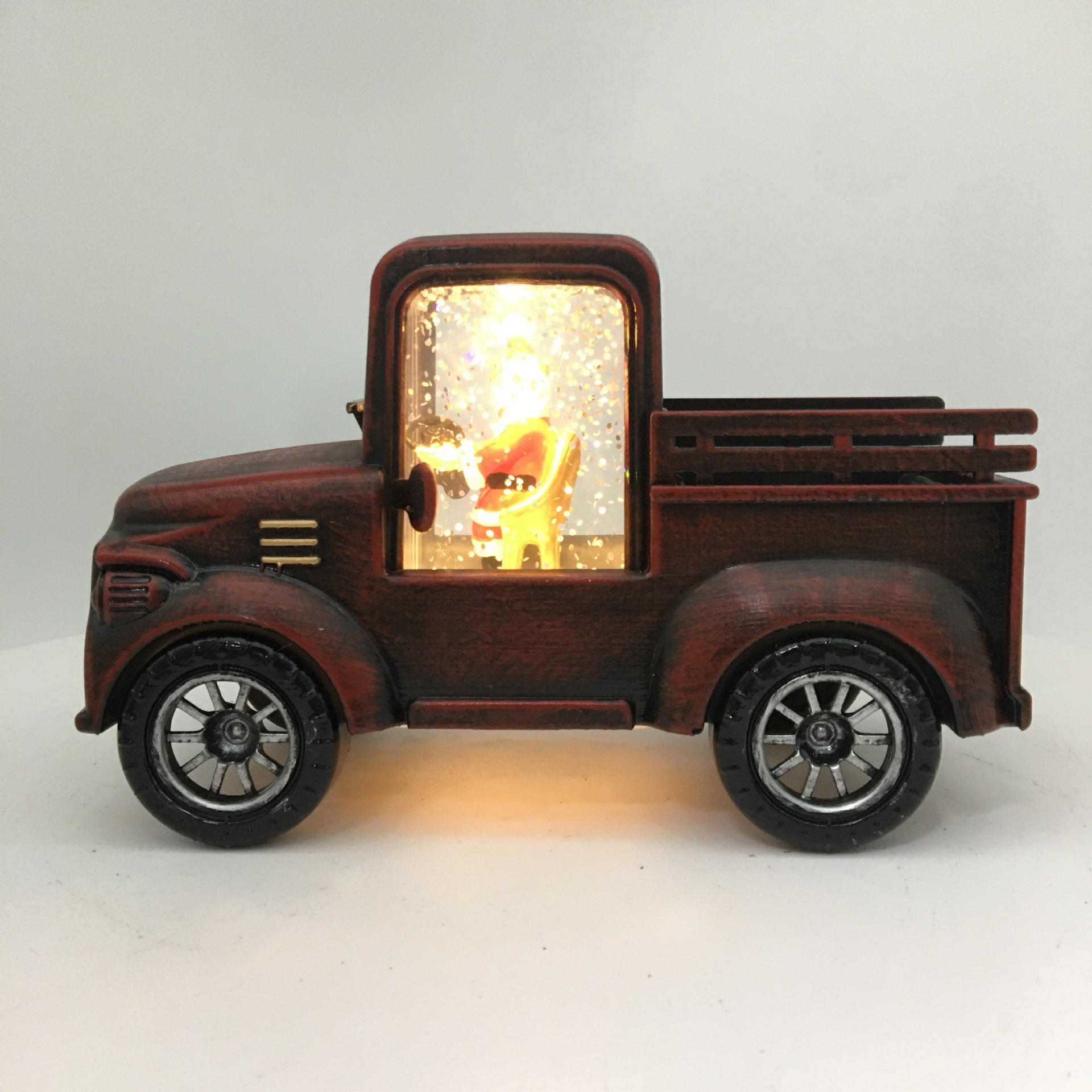 New holiday gifts: Illuminated, scallion oil leather truck, creative decorative items, window display, counter, Christmas gifts pic 7