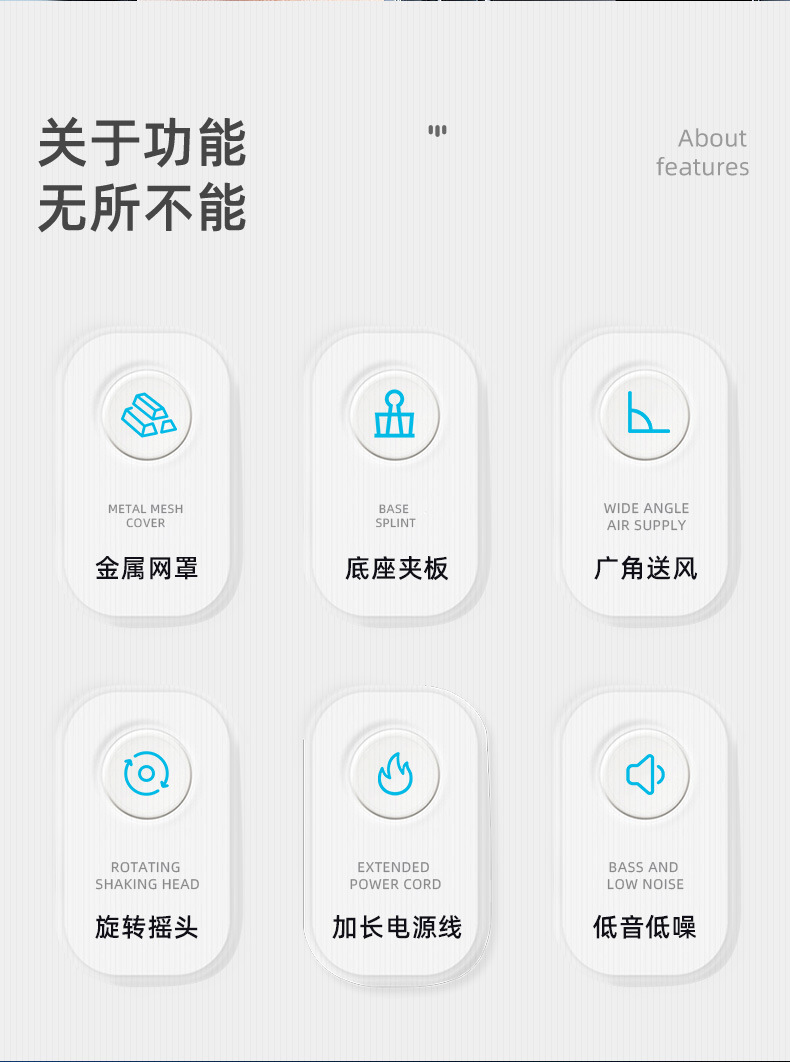 车载风扇货车12V摇头风扇大风力风扇点烟器金属网罩大号夹子风扇户外露营风扇小家电车载风扇详情3