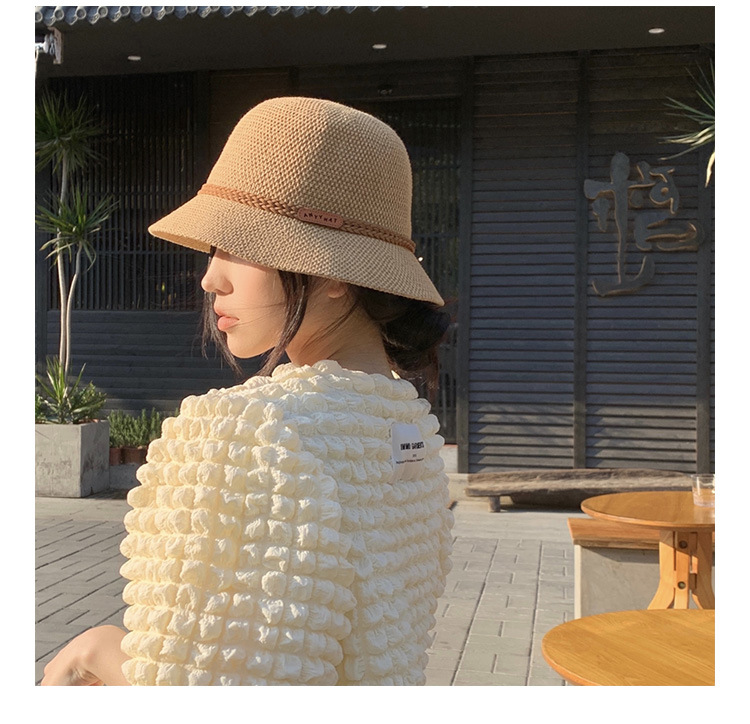 麻花装饰透气渔夫帽子女春夏天百搭遮阳盆帽日系休闲旅游圆顶礼帽详情12