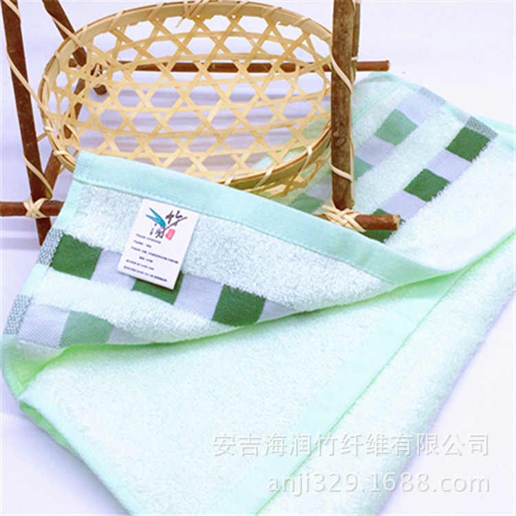 竹润彩格毛巾30*60cm4条礼盒套装会议礼品伴手礼可定制logo详情7