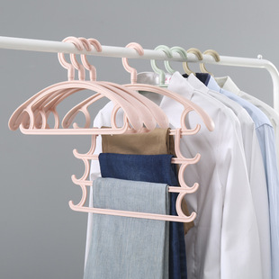 Wholesale of seamless plastic clothes hangers, adult shoulder protection clothes, wide shoulder multi-functional clothes drying racks for dormitories, thickened and connected hanging racks pic 3