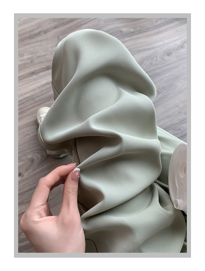 王奕婷同款西装阔腿裤女春秋夏显瘦垂感梨形身材双扣休闲直筒拖地详情15