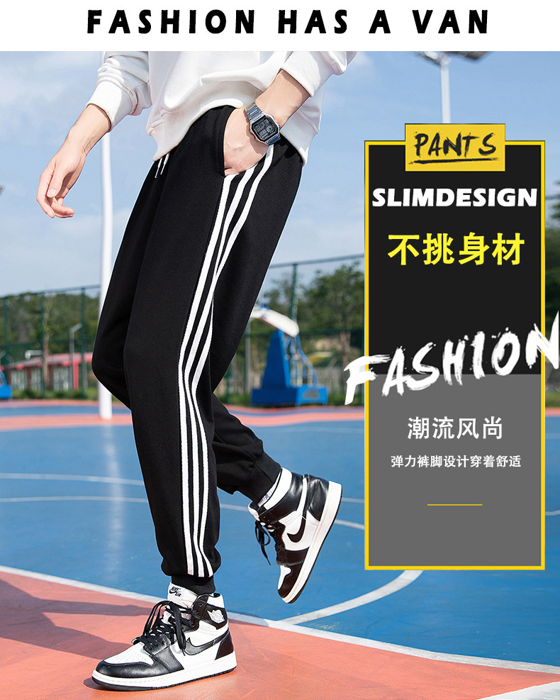 Waffle Casual pants for Men Spring/Autumn 2023 New trendy skinny sweatpants, drawstring loose sport pants for men pic 44