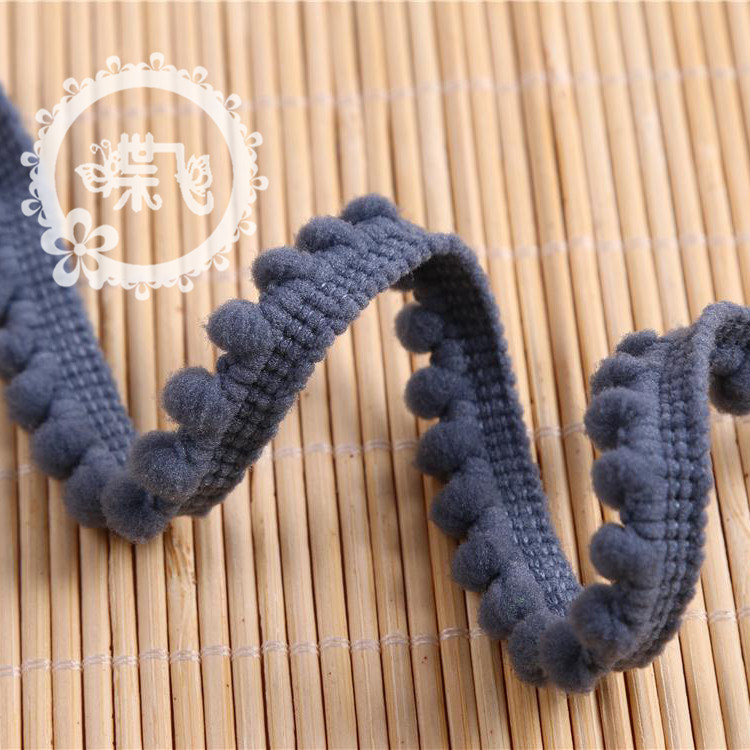 现货供应35色爆款密芽边毛毛虫织带DIY手工帽子服装辅料 毛球花边详情13