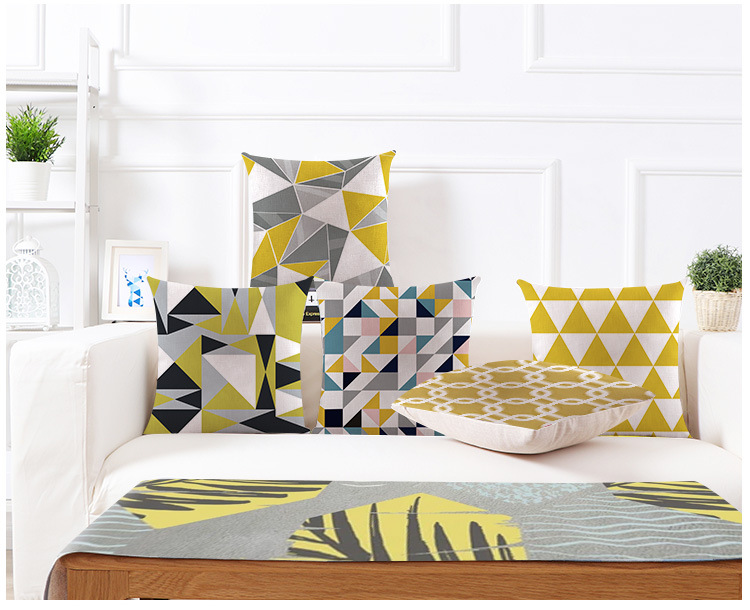 Nordic checkered Amazon bestseller linen short plush solid color checkered cushion pillowcase souvenir custom pillow pic 16