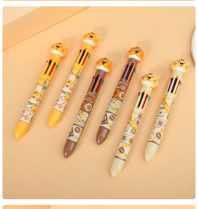 【 Zhongfan Stationery SOFUN】 Co-branded AOWO Tiger Low Center of Gravity st Head Eight-color Press Ballpoint Pen Planner pic 13
