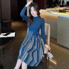 秋冬新款半高领小香风打底裙羊毛连衣裙女内搭针织裙子修身毛衣裙详情25