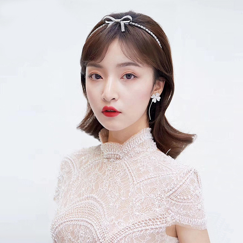 Mai Lang Japanese and Korean bride wedding dress, water diamond bow, hair band, headwear, accessories, banquet crown, hair accessory pic 33