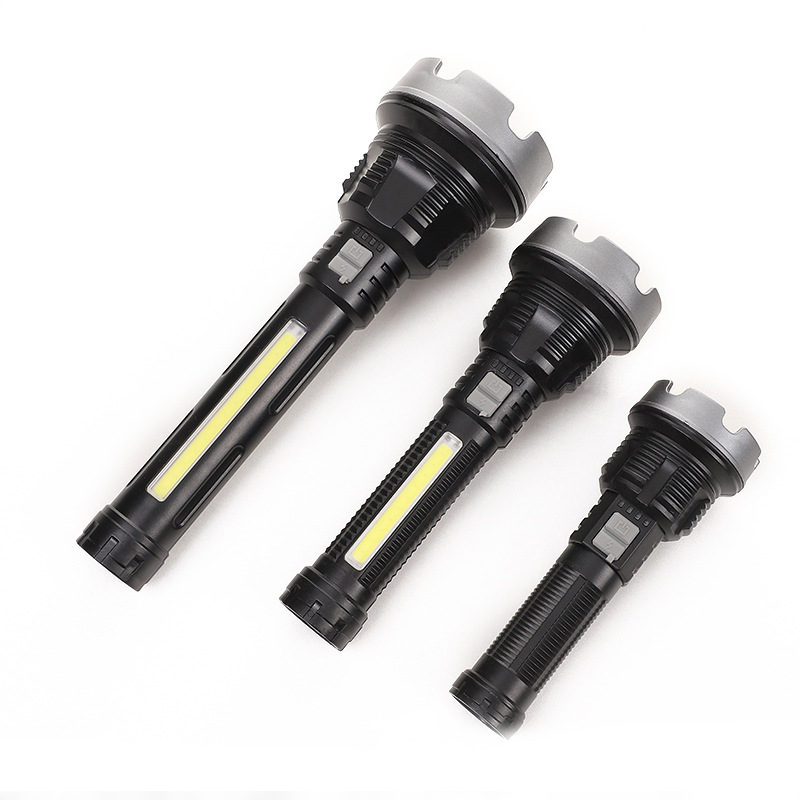 USB charging LED outdoor flashlight, high-power side light, multi-functional high-intensity flashlight in stock for wholesale pic 2