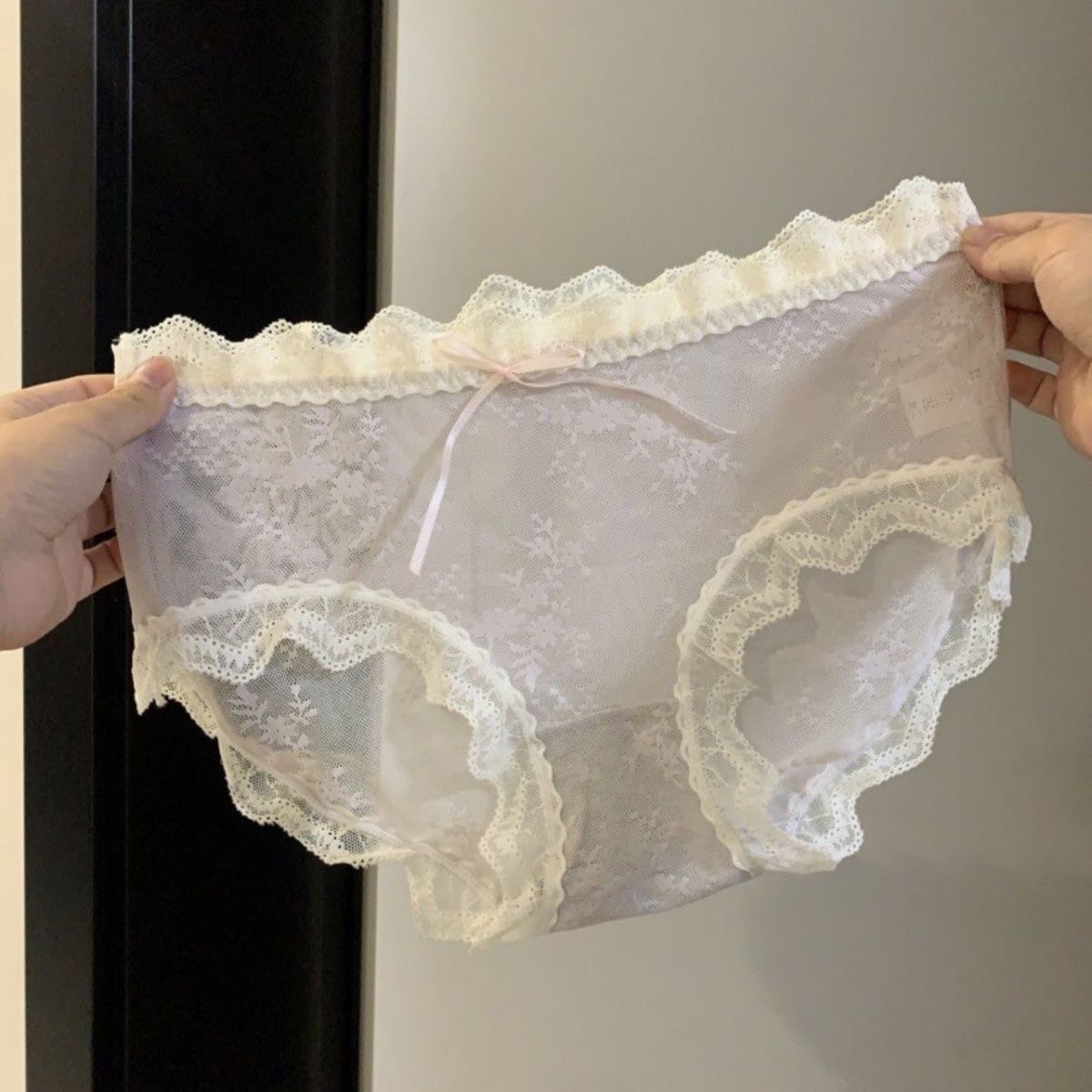 日系网纱舒适透气纯棉档中少女内裤纯欲风仙女薄款蕾丝性感中腰详情6