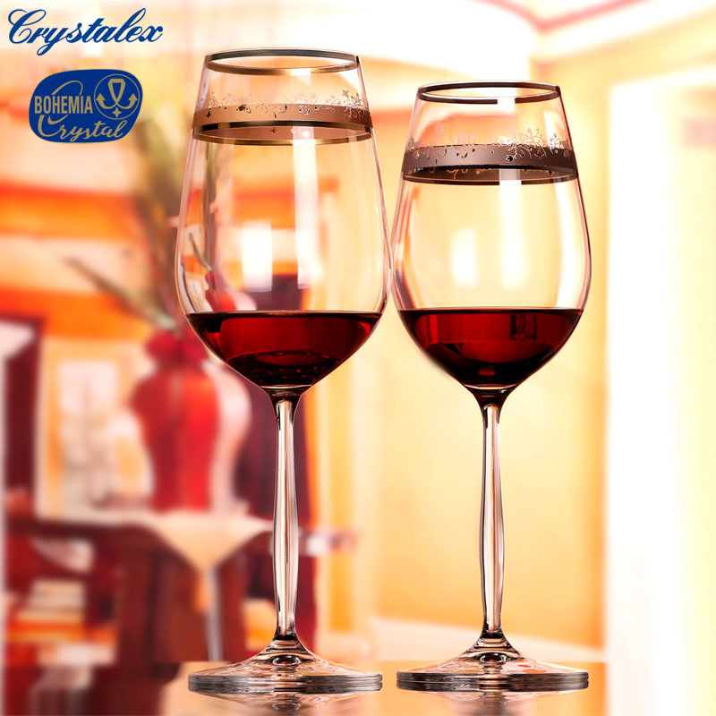 Leadfree crystal wine glass creative engrave glass cup Set pic 3