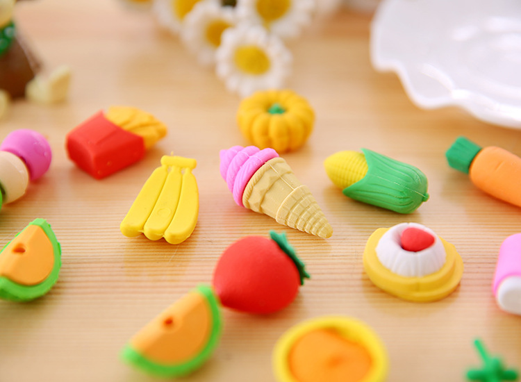 Zipper bag animal fruit cake, Christmas eraser, student prize, student eraser wholesale pic 16