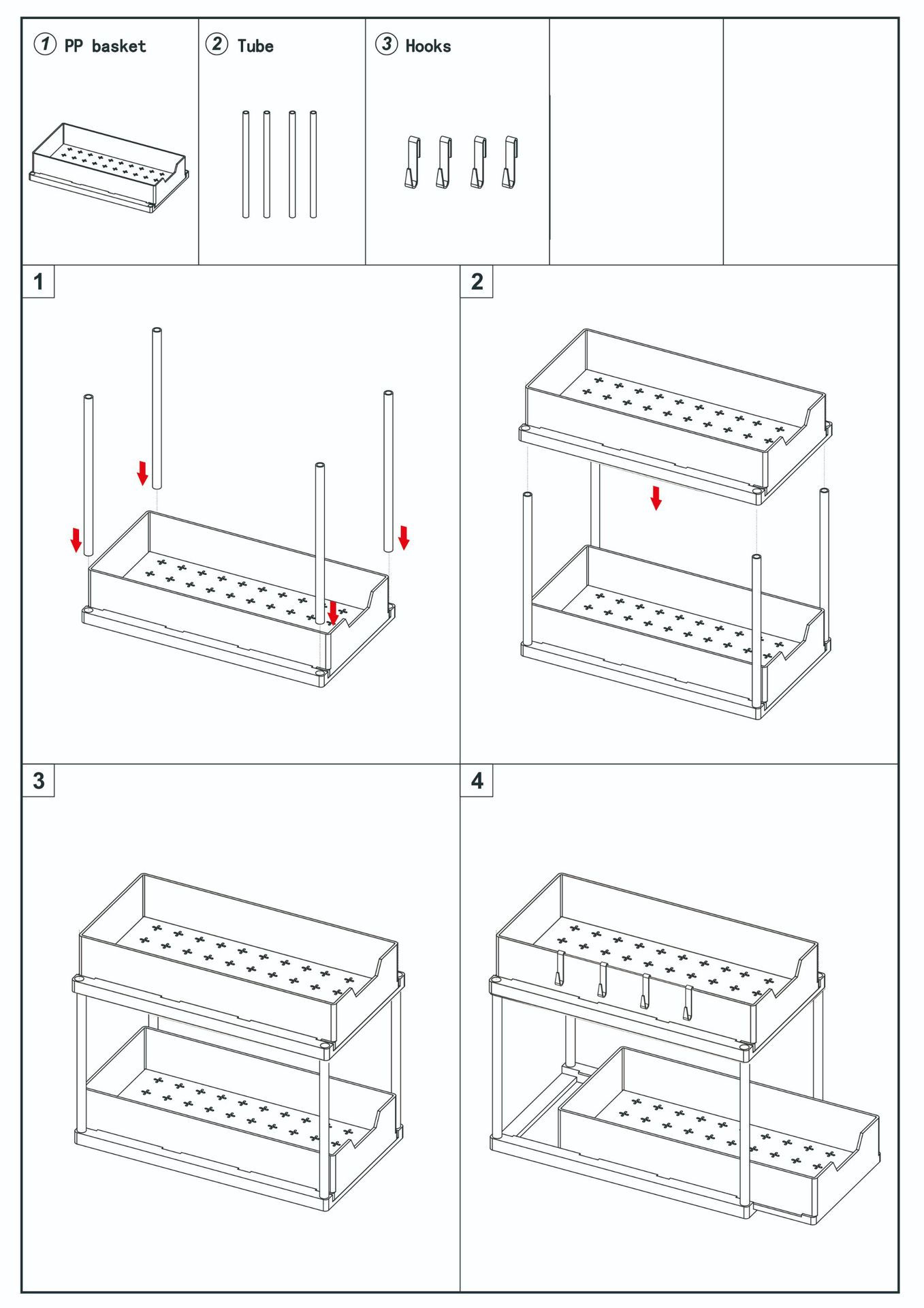 Amazon double pull kitchen countertop storage, bathroom, toilet organization, seasoning, cabinet bottom sink, storage rack pic 2
