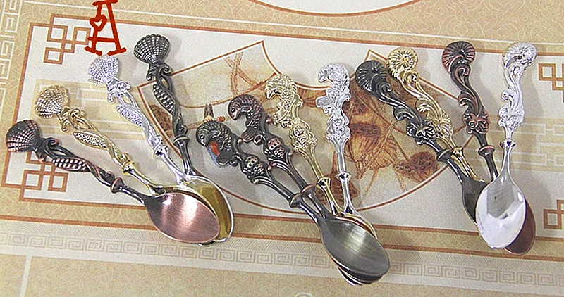 Mixed Batch Ocean Series coffee spoon set for desserts, ice cream, small cocktails, water modification, physical three-dimensional shape, elegant tableware pic 28