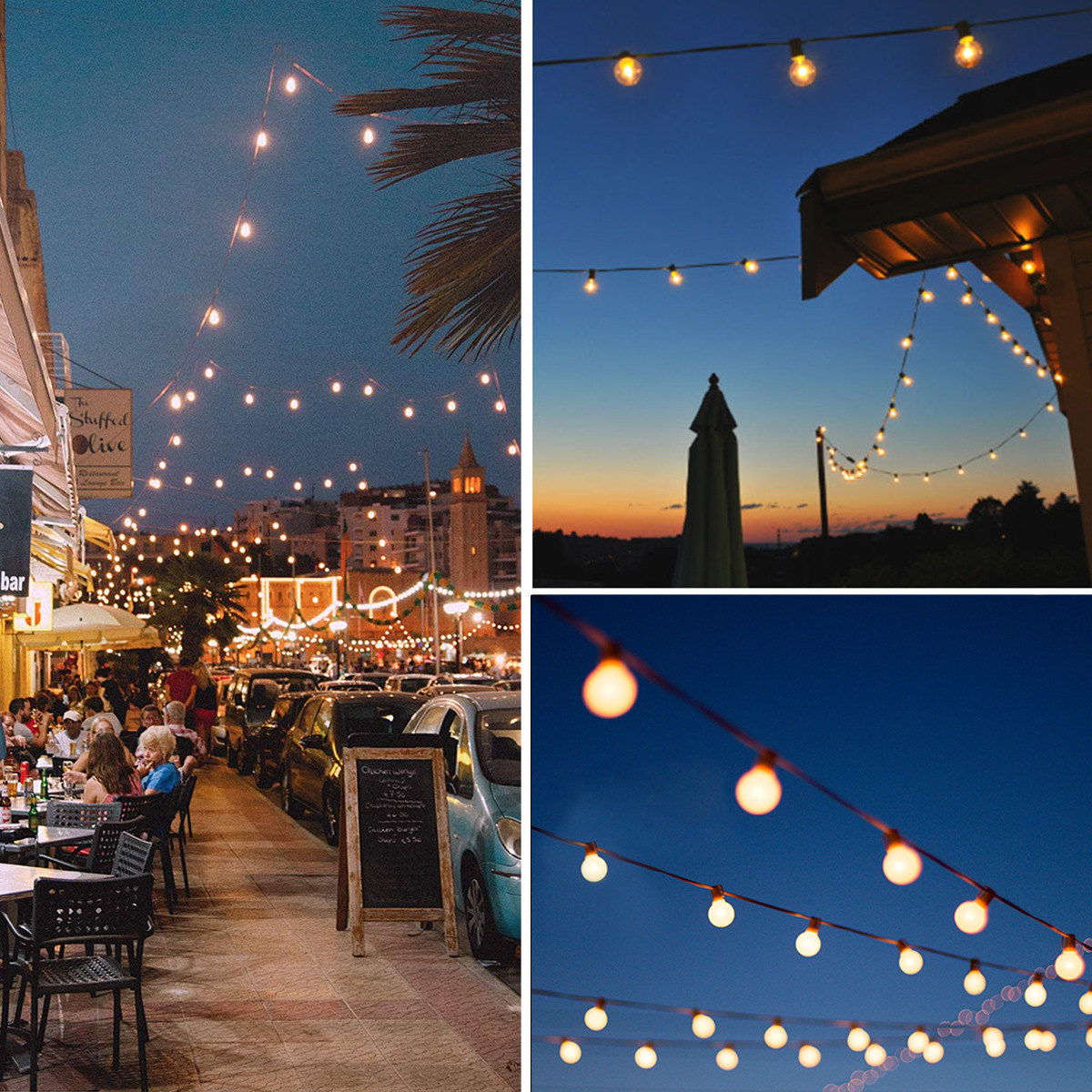 25 plug-in tungsten filament lamps, G40 clear light, 110V-220V tungsten filament garden lamp, Christmas lamp string, g40 string pic 8