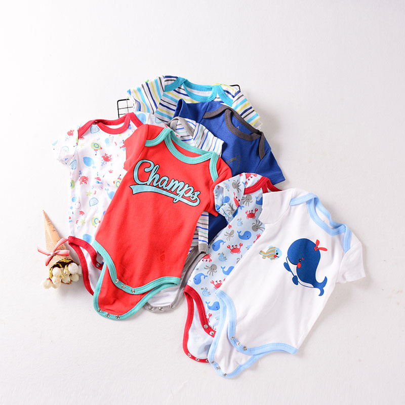 Summer 2021 new long-sleeved and short-sleeved crawling suits for infants and children aged 0-1, cartoon crawling suits, foreign trade miscellaneous styles, long-sleeved and short-sleeved crawling suits pic 24