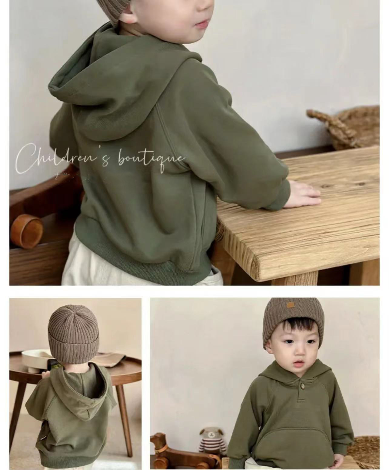 (焦糖布蕾)儿童休闲套头连帽卫衣秋季婴幼儿男童女童宽松韩版卫衣详情17