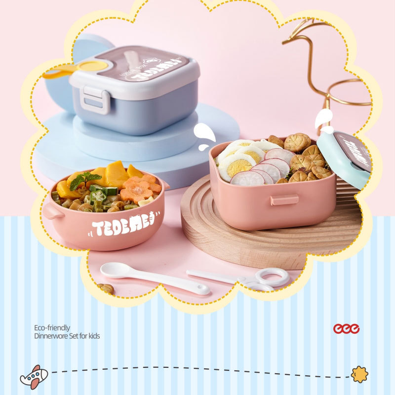 特得美宝宝抗菌辅食碗微波炉儿童外出饭盒便携外带防摔餐具套装详情3