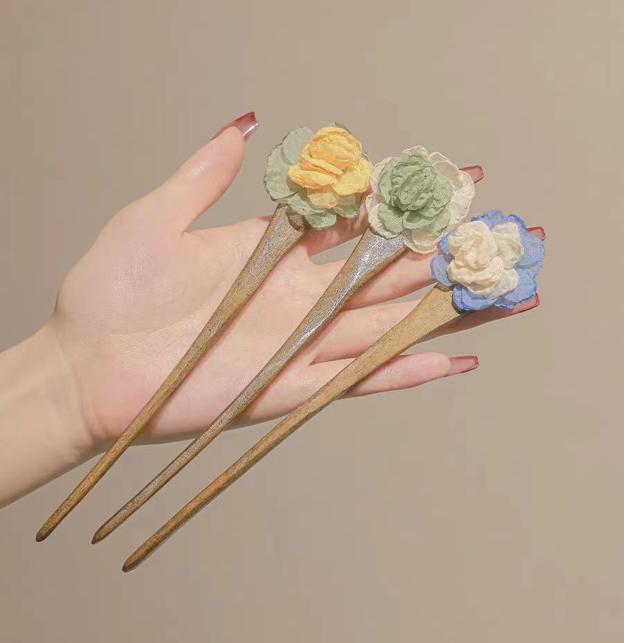 Dried flower hairpin, new Chinese-style high-end hairpin, wooden hairpin for women, ancient-style Hanfu headwear, Chinese-style walking hairpin pic 4