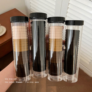 黑色一次性橡皮筋女扎头发高弹力发绳不伤发发圈儿童头绳编发发饰详情5